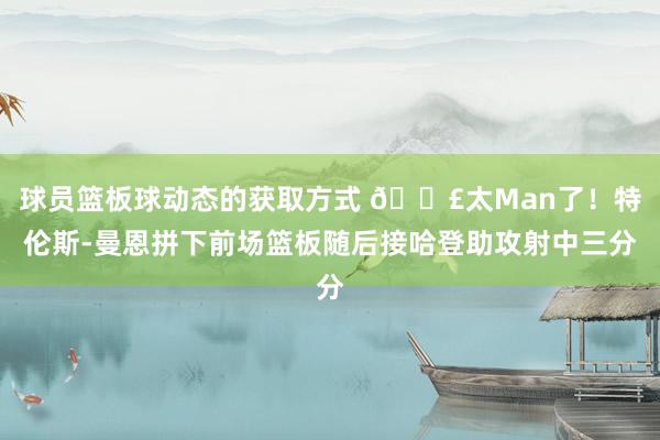 球员篮板球动态的获取方式 💣太Man了！特伦斯-曼恩拼下前场篮板随后接哈登助攻射中三分