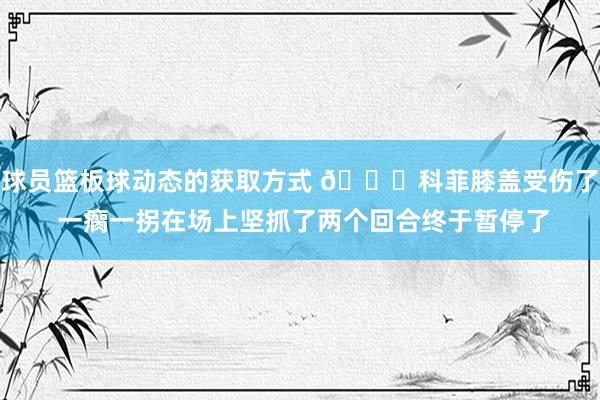 球员篮板球动态的获取方式 😐科菲膝盖受伤了 一瘸一拐在场上坚抓了两个回合终于暂停了