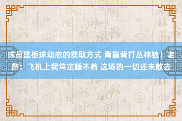 球员篮板球动态的获取方式 背靠背打丛林狼！老詹：飞机上我笃定睡不着 这场的一切还未散去