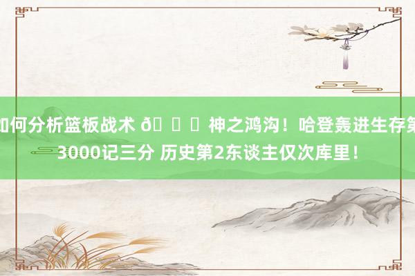 如何分析篮板战术 😀神之鸿沟！哈登轰进生存第3000记三分 历史第2东谈主仅次库里！