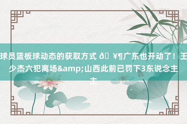 球员篮板球动态的获取方式 🥶广东也开动了！王少杰六犯离场&山西此前已罚下3东说念主