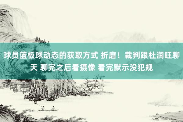 球员篮板球动态的获取方式 折磨！裁判跟杜润旺聊天 聊完之后看摄像 看完默示没犯规