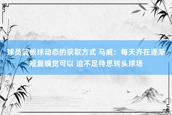 球员篮板球动态的获取方式 马威：每天齐在逐渐规复嗅觉可以 迫不足待思转头球场