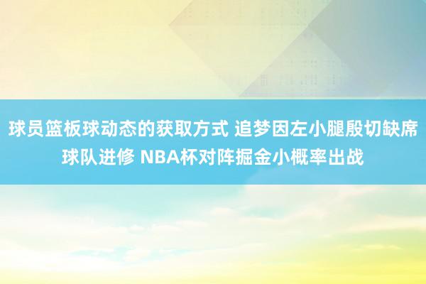 球员篮板球动态的获取方式 追梦因左小腿殷切缺席球队进修 NBA杯对阵掘金小概率出战